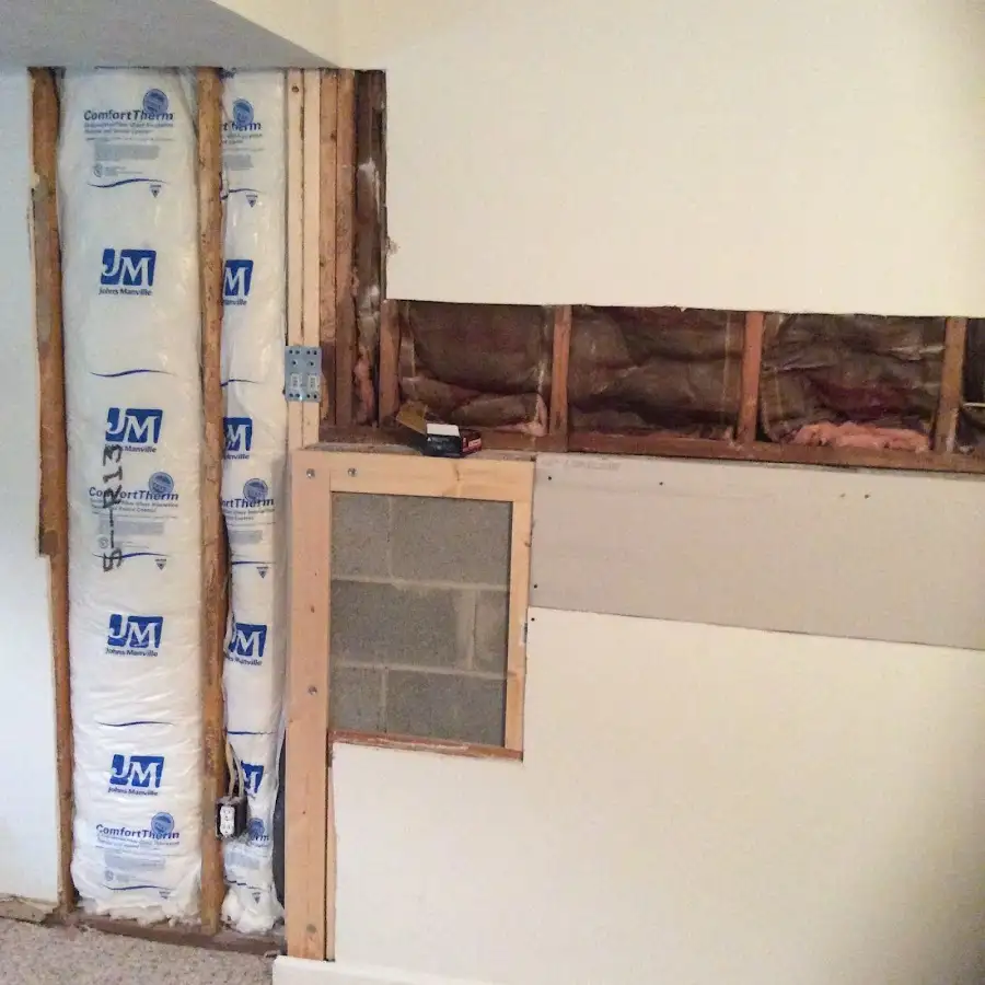 Wall insulation replacement during Contents Cleaning & Restoration in North Cornwall